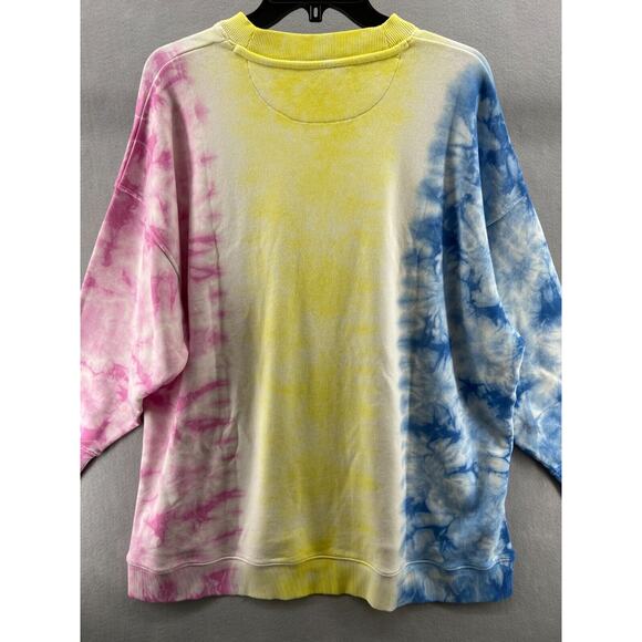 NWT Wrangler Sweatshirt Womens Small Tie Dye Oversize Blue Yellow Pink Cotton - Picture 12 of 12
